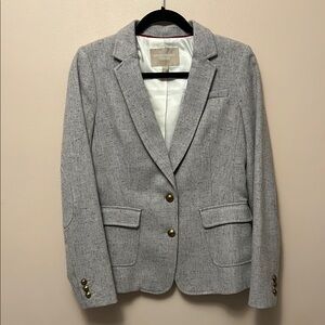 Banana Republic Gray Women's Blazer with Gold Accents